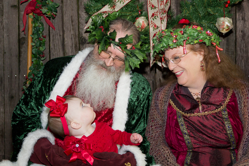 Take photos with Father Christmas and Mother Natur